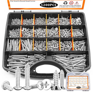 1200Pcs 304 Stainless Steel Phillips Head Countersunk Self Tapping Screws For Wood Metric Grade 8 A2-70 - Product Image 1