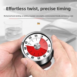 Minuteur de cuisine mécanique en acier inoxydable, magnétique, pour la gestion du temps des étudiants, alarme de chronométrage, dispositif d'autodiscipline - Product Image 2