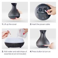 Chine Vente en gros Vase à grain de bois foncé Parfum électrique Mini aromathérapie Parfum Air Huile essentielle Diffuseurs d'arôme