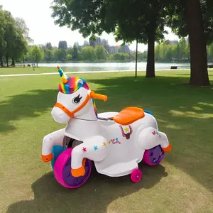2024 nueva motocicleta eléctrica estilo unicornio de caballo Princesa para niños rueda de Material PP y coche de juguete con batería