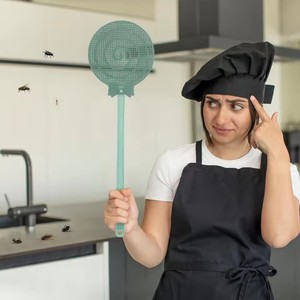 Matamoscas de malla duradera con mango largo de plástico, matamosquitos manual multifunción para el hogar, matamoscas de verano. - Product Image 3