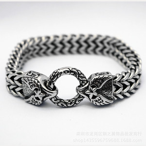 Bracelet chaîne en acier inoxydable tête d'aigle Yunnique pour homme, style punk, design géométrique, origine Guangzhou - Product Image 5
