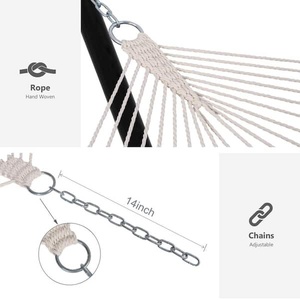 2 người đôi bông sợi dây Võng với đứng Polyester pad và gối cho sân sau hiên hiên vườn võng đứng - Product Image 3