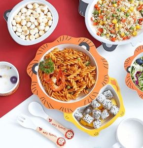 Ensemble de vaisselle écologique de haute qualité, assiettes en fibre de bambou, récipient alimentaire biodégradable pour enfants - Product Image 4