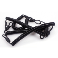 Porte-clés en plastique à ressort élastique, anneau porte-clés en spirale, sangle extensible, cordon élastique