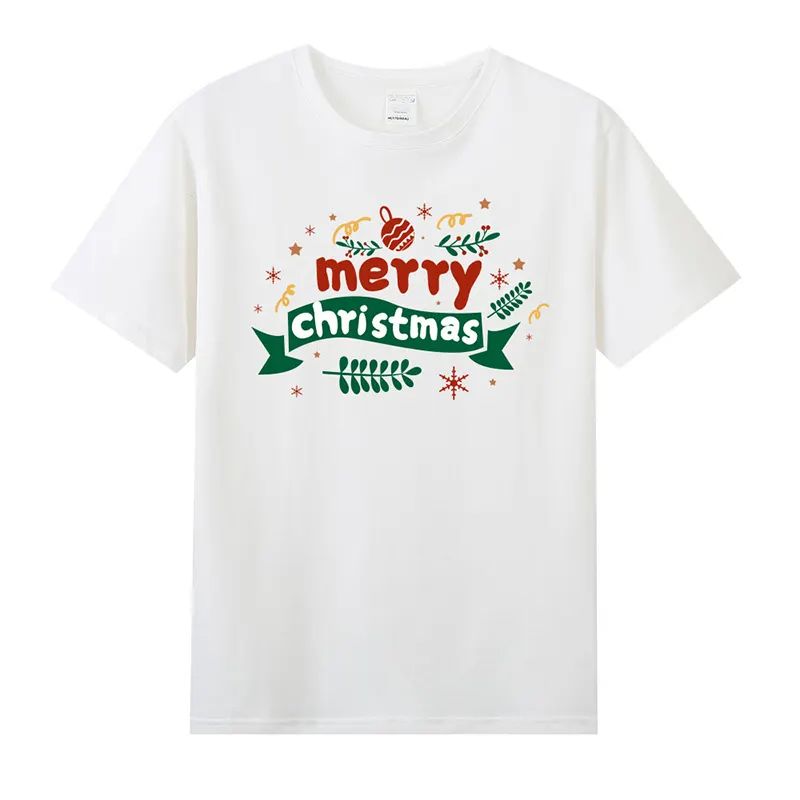 Wholesale 100% cotton christmas design printed tshirt oem 3D graphic sublimation custom t shirt