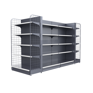 Étagère de supermarché double face SMT avec panneau latéral en treillis métallique, gondoles de vente au détail - Product Image 2