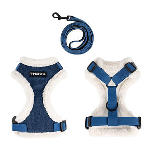 Collar de galgo personalizado arnés de pecho <span class=keywords><strong>para</strong></span> gatos ropa ajustable <span class=keywords><strong>para</strong></span> mascotas Sherpa conjunto creativo de arnés de mezclilla <span class=keywords><strong>para</strong></span> perros - Product Image 5