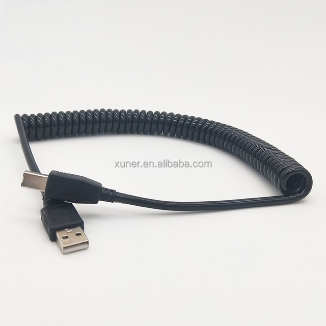 Customized USB a to USB B Spiral Cables