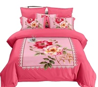 Parure de lit florale imprimée numériquement en 3D pour la maison – Housse de couette en polyester – Ensemble de literie de mariage