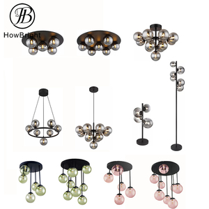 Lampadaire en <span class=keywords><strong>verre</strong></span> gris moderne de conception postmoderne nordique pour la chambre et la salle <span class=keywords><strong>à</strong></span> manger Table de chevet AC incluse - Product Image 5
