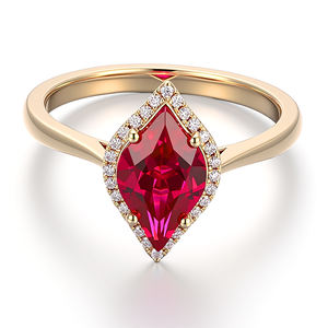 Bague de luxe en or jaune massif 18K 14K, haute joaillerie, pierre précieuse cultivée en laboratoire, bijoux fins, création de bague sur mesure, cadeau pour la Saint-Valentin - Product Image 2