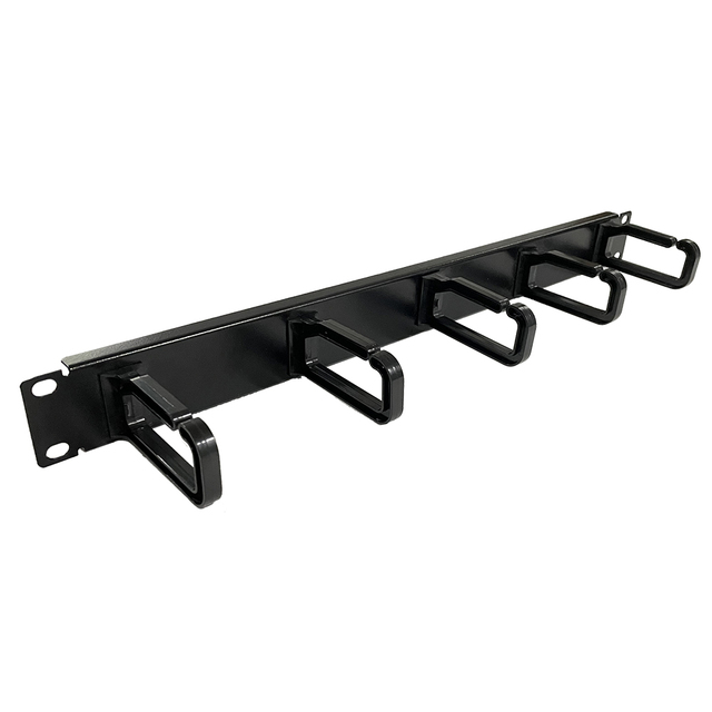 Wirenet Cable Management With 5 Plastic Rings 1U Network Cable Management Rack Fiber Organizer for Network Cabinet