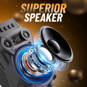 Haut-parleur Bluetooth sans fil mini <span class=keywords><strong>pas</strong></span> <span class=keywords><strong>cher</strong></span> SING-E avec fonction radio FM, caisson de basses avec micro, adapté au karaoké <span class=keywords><strong>et</strong></span> aux fêtes - Product Image 2