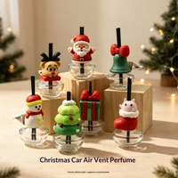 Figurine 3D de Noël pour grille d'aération de voiture, flacon de parfum vide en verre, diffuseur d'aromathérapie, décoration intérieure automobile, cadeau