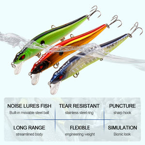 Leurres de pêche au brochet personnalisables dans l'ensemble VM02 granulés de plastique 100mm10g coulant Jerkbait hameçons aigus hochet Shad vairon leurre - Product Image 3