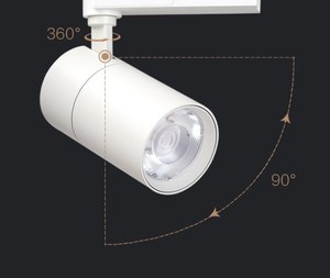 Spots LED sur <span class=keywords><strong>rail</strong></span> CCT réglables, <span class=keywords><strong>blanc</strong></span> COB, CRI95, avec grille anti-éblouissement en nid d'abeille, prix avantageux, CE, 3 fils. - Product Image 4