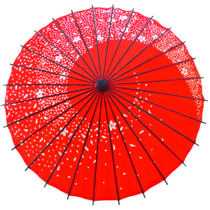 Sombrilla de Papel Encerado Roja, Estilo Neoclásico, Práctica Protección Contra Lluvia y Sol, Accesorio de Danza Hecho a Mano, Parasol Decorativo de 83 cm - Product Image 3