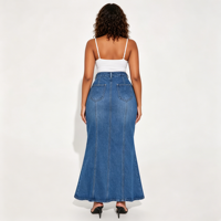 Robe en jean grande taille pour femme, élégante, décontractée, mi-mollet, coupe droite, tendance, style boutique streetwear