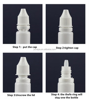 Flacon compte-gouttes pour les yeux en plastique HDPE PE médical, blanc laiteux opaque, 3 ml, 5 ml, avec bouchon anti-effraction, anneau de sécurité, embout court et épais