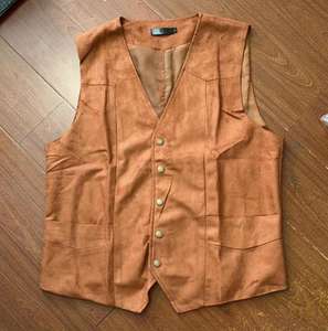 Nouveau gilet en <span class=keywords><strong>daim</strong></span> pour <span class=keywords><strong>homme</strong></span>, col en V, mode, slim, costume d'affaires, couleur unie, <span class=keywords><strong>veste</strong></span> <span class=keywords><strong>sans</strong></span> manches vintage décontractée, simple boutonnage - Product Image 4