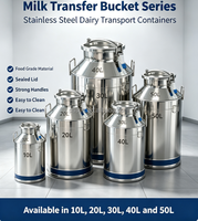 Réservoir de stockage de lait hermétique de différentes capacités : 5L, 10L, 15L, 20L, 50L, 100L, 80L