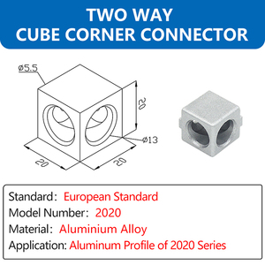 Chine Fabricant Moulage d'aluminium <span class=keywords><strong>20x20</strong></span> Support d'angle à 2 voies Extrusion d'aluminium/cadre de robot/ligne d'assemblage 15 20 30 40 45 - Product Image 3