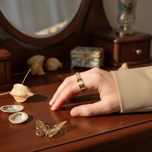 Vendita calda da donna anelli Punk di lusso Vintage Trending farfalla cristallo di luna impilamento anelli 18K apertura regolabile 18k all'ingrosso - Product Image 3