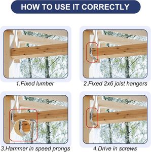 Cintres de solive 2x6 <span class=keywords><strong>pour</strong></span> bois Support de suspension de solive galvanisé de calibre 20 <span class=keywords><strong>pour</strong></span> <span class=keywords><strong>plafond</strong></span> de charpente de chevron de plancher de pont - Product Image 5