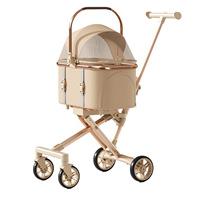 Poussette pour animaux de compagnie en métal pliable, légère, détachable, multifonctionnelle, pour chiens et chats, voyages en plein air, accessoires pour animaux de compagnie
