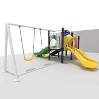 Équipement de jeu extérieur écologique commercial pour jardin, usage éducatif, toboggan et balançoire en plastique pour enfants, parc d'attractions