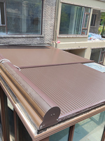 Auvent de luxe en aluminium motorisé avec télécommande, toit à lames rétractables, imperméable, pare-soleil robuste pour terrasse extérieure