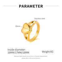 Fashion Ladies Jewelry Wasserdichte hypo allergene Edelstahl Gravierbare leere Herz moderne Ringe
