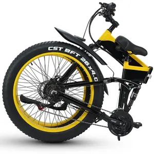 Bicicleta eléctrica plegable de 26 pulgadas, ebike barata de alta calidad, 1000 vatios, plegable para nieve