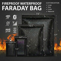Sac Faraday ignifuge personnalisé, bloquant les signaux, étanche, pochette RFID, antivol, 4 tailles pour clé de voiture, téléphone portable, ordinateur portable