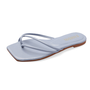 Tongs pour <span class=keywords><strong>femmes</strong></span>, mode estivale, style coréen, bout carré, semelle plate, sandales de plage tendance, chaussures élégantes pour <span class=keywords><strong>femmes</strong></span> - Product Image 6