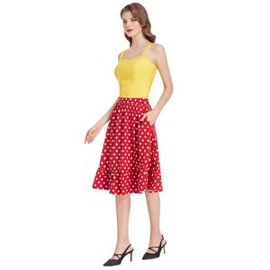 BPS02054 Belle Poque Delle Donne Polka Dots <span class=keywords><strong>Gonna</strong></span> Con Tasche Elastico In Vita Svasato A-Line Vintage Gonne - Product Image 3