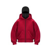 Sweat-shirt d'hiver personnalisé épais et chaud avec capuche intégrée, fermeture éclair, en jersey, veste de sport pour activités de plein air, coupe ample