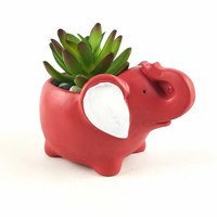Pot de fleurs en ciment animal mignon éléphant, décoration de jardin maison, pot de jardinière fait à la main