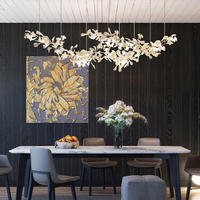 Lustre moderne de luxe de style nordique BGST avec un élégant bouquet et des feuilles en porcelaine pour restaurant