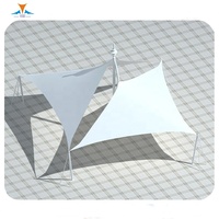 Canopée de paysage d'extérieur en caoutchouc, structure membrane en acier extensible, voile d'ombrage