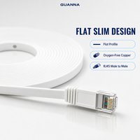Câble de raccordement plat Cat6 blanc peu encombrant UTP RJ45 pour réseau Ethernet LAN, CCA pour installation sous tapis