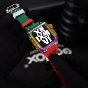 Nouvelle arrivée Upro, boîtier de montre arc-en-ciel, boucle en acier inoxydable, bracelet en fluororubber respirant, montre 49 mm 44/45 mm pour Apple Watch - Product Image 5