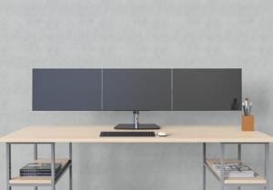 Support de bureau pour trois écrans LCD d'ordinateur, réglable en hauteur, en aluminium de qualité supérieure, avec inclinaison à 90 degrés, en stock, VM-MP230SL - Product Image 6