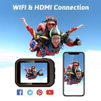 Caméra d'action étanche 4K 60FPS WiFi 30M sous-marine EIS anti-tremblement 170° °   Objectif grand angle pour la plongée, le cyclisme et les vlogs
