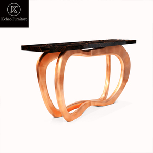 <span class=keywords><strong>Consola</strong></span> de Lujo Personalizada para Salas de Estar y <span class=keywords><strong>Comedor</strong></span>, con Cubierta de Mármol Exclusiva, Base de Hoja de Cobre y Acabado de Alto Brillo, Muebles para el Hogar - Product Image 4