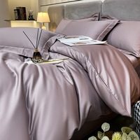 Ensemble de literie en coton longue fibres de qualité supérieure, 200 fils, couleur unie, vente en gros