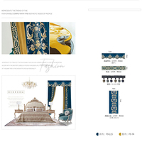 Villa de luxe haut de gamme velours de style européen américain brodé rideau de broderie de salon occultant en gros.