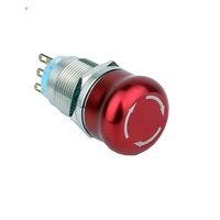 22mm Haute Qualité Rotatif 1NO1NC Étanche IP65 Contrôle En Acier Inoxydable Tête Rouge Arrêt D'urgence Mini Bouton Poussoir