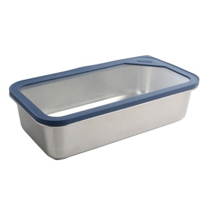 Rectangle Stainless Steel Food Container with Lid Airtight Leak Proof Single Compartment <b>Lunch</b> <b>Box</b> - Product Image 2